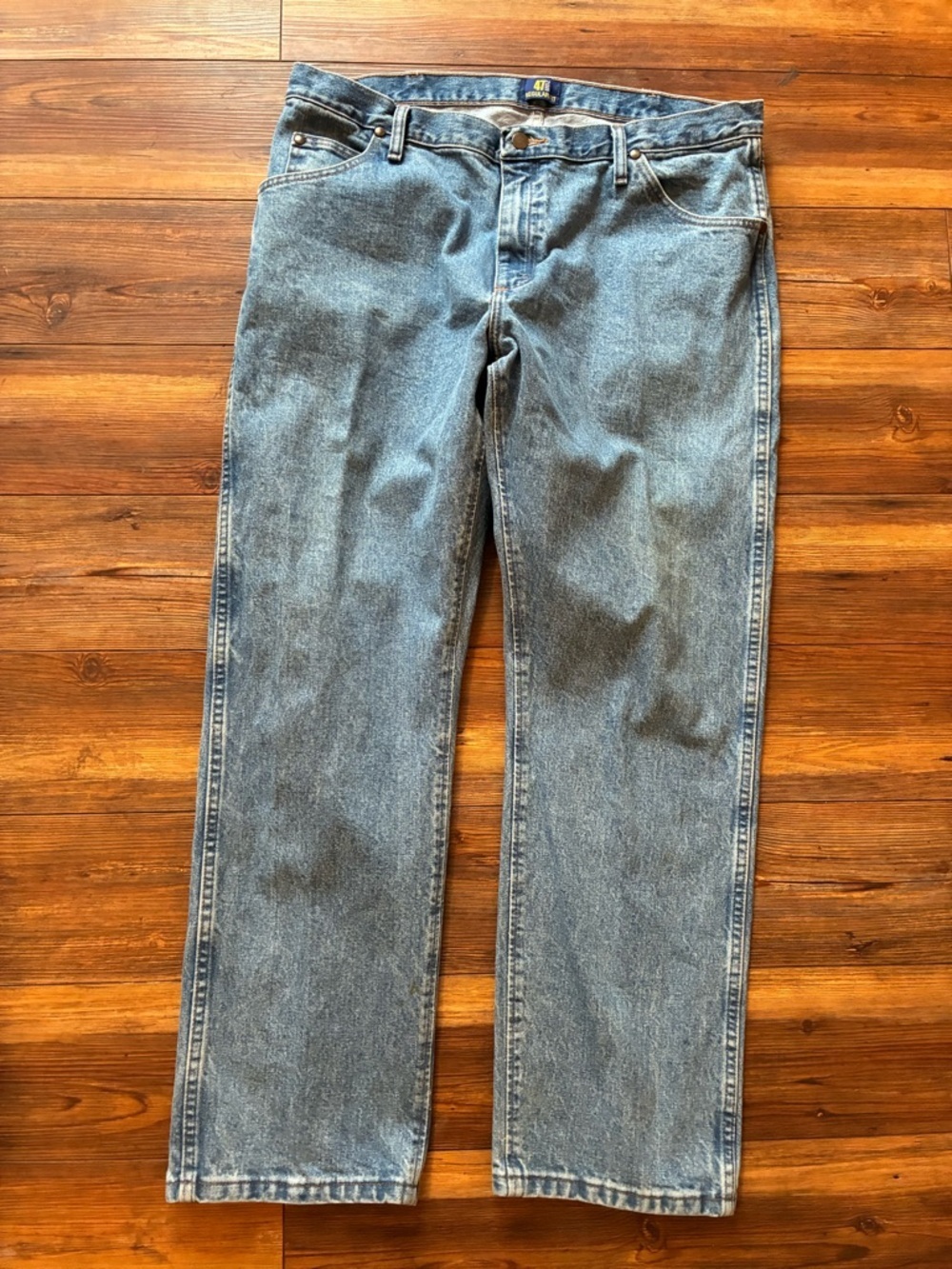 Wrangler 47MWZ Regular Fit Jeans 38x32 Vintage Fade Western Cowboy Denim USA - Picture 4 of 14